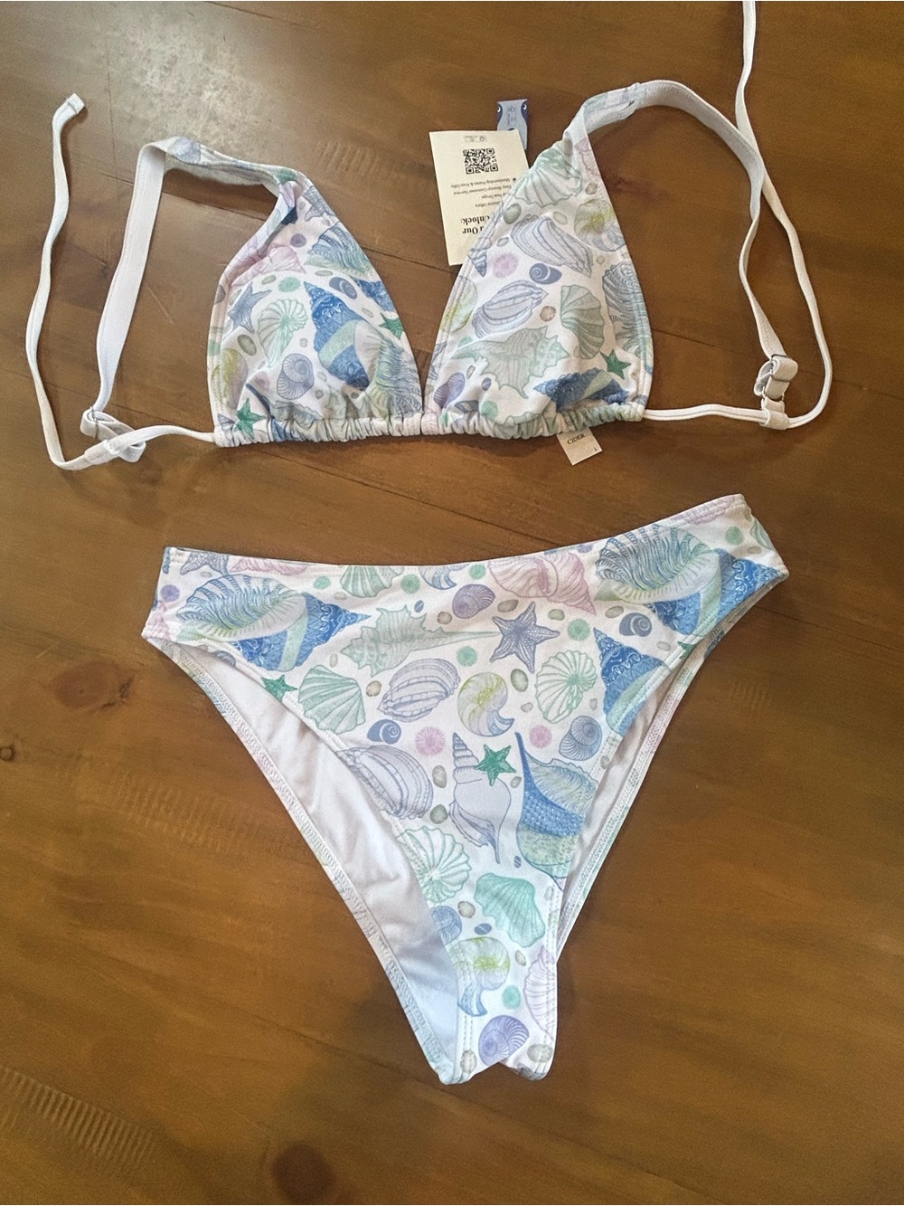 NWT Cider Two-Piece Swim Bikini in Beach Print